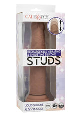 Rechargeable Vibrating & Thrusting Silicone Studs - Caramel
