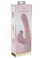 Vive Andria LED Rechargeable Silicone Dual Motor G-Spot VIbrating and Tap Clit Stimulator - Pink