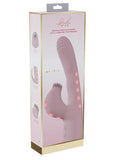 Vive Andria LED Rechargeable Silicone Dual Motor G-Spot VIbrating and Tap Clit Stimulator - Pink
