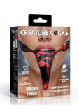 Creature Cocks Demon's Tongue Vibrating Rechargeable Silicone Oral Enhancer with Harness - Red/Black