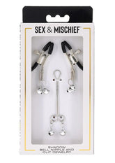 Sex & Mischief Shadow Bell Nipple Clit Jewelry - Black/Silver