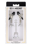Sex & Mischief Shadow Bell Nipple Clit Jewelry - Black/Silver