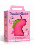 Creature Cuties Flickyhorn Flicking Rechargeable Silicone Stimulator - Pink/Yellow