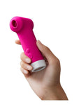 Lovense Fizz Dual-Head Rechargeable Silicone Clitoral Vibrator With Oral-Like Suction & Tapping - Pink/White