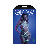 Fantasy Lingerie Glow Night Vision Glow-In-The-Dark Lace Strappy Teddy White