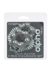 Alpha Liquid Silicone Cock Ring Endurance Set (3 Piece)