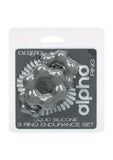 Alpha Liquid Silicone Cock Ring Endurance Set (3 Piece)