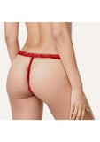 Bedroom Bliss Textured Silicone Rechargeable Panty Vibe with Remote Control - Red
