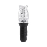 Zero Tolerance Cyclone Vibrating Spinning Hand Held Stroker Rechargeable TPE Black Clear