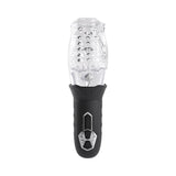 Zero Tolerance Cyclone Vibrating Spinning Hand Held Stroker Rechargeable TPE Black Clear