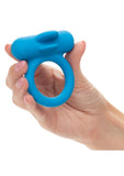 Silicone Rechargeable Double Trouble Cock Ring - Blue