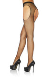Leg Avenue Crystalized Fishnet Suspender Pantyhose - OS