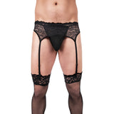 Prowler Lace Garter Set Black