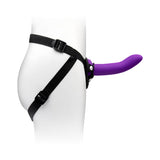 Together Duo Silicone 2-Piece 5.5 in. & 7.75 in. Dildo and Harness Set Purple