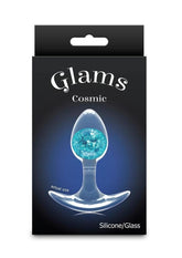 Glams Cosmic Silicone Anal Plug - Small - Clear/Blue