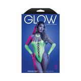 Fantasy Lingerie Glow Pressure Point UV Reactive Rhinestone Teddy & Gloves