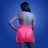 Fantasy Lingerie Glow Aphrodisiac UV Reactive Open Bodice Halter Dress & Pasties