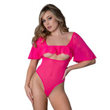 Magic Silk Pink Kink Flutter Sleeve Teddy Pink Glow