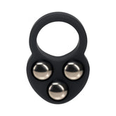 LEVELZ Liquid Silicone Triple Weighted Ball Cock Ring Black