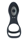 Levelz Vibrating Silicone Rechargeable Cock & Ball Ring with Shaft Loop - Black
