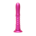 Romp Jiggle Rechargeable Silicone Thrusting Vibrating Dildo with Suction Cup - Pink