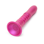 Romp Jiggle Rechargeable Silicone Thrusting Vibrating Dildo with Suction Cup - Pink
