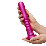 Romp Jiggle Rechargeable Silicone Thrusting Vibrating Dildo with Suction Cup - Pink