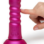 Romp Jiggle Rechargeable Silicone Thrusting Vibrating Dildo with Suction Cup - Pink