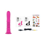 Romp Jiggle Rechargeable Silicone Thrusting Vibrating Dildo with Suction Cup - Pink