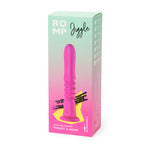 Romp Jiggle Rechargeable Silicone Thrusting Vibrating Dildo with Suction Cup - Pink