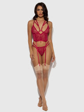 BIANCA STRAPPY LACE BUSTIER & THONG SET