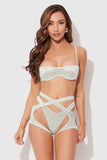 BANDEAU BRA, WRAP GARTER & TANGA SET