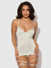 ZOE OIL SLICK WRAP GARTER CHEMISE SET - AQUA