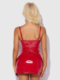 TRINITY PATENT CHEMISE & G-STRING SET