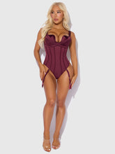BRIGETA SATIN DRAPED PUSH UP TEDDY