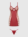 ANGELINA LIPS EMBROIDERY BOW BACK CHEMISE SET