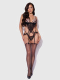 ILENA EMBROIDERED TULLE CROTCHLESS & OPEN BACK TEDDY