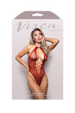 VIXEN Just Kissed Plunge Halter Teddy