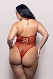 VIXEN Just Kissed Plunge Halter Teddy