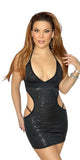 Midnight Sequin Cutout DressWith Thong