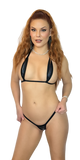 BLACK SNAKE LASER THONG & BRA SET