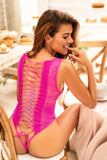Pink Lace Bodysuit with Corset Back