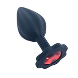 Lemon Squeezer Shaped Black Color Silicone Anal Plug w/Jewel