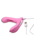 Flickers G-Flick Flicking G-Spot Rechargeable Silicone Vibrator with Remote Control - Pink