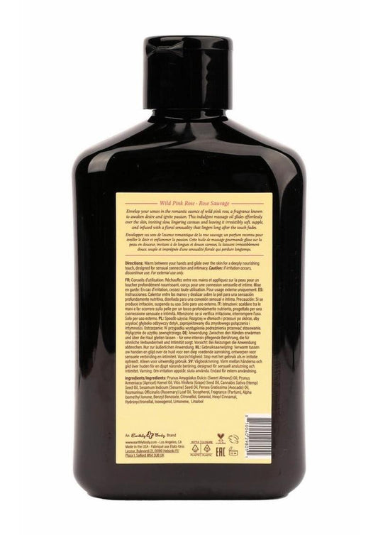 Earthly Body at Night Aphrodisiac Collection Massage Oil 8.4oz - Wild Pink Rose