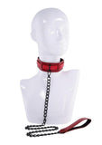 Sex & Mischief Ex's & Oh's Collar and Leash - Red/Black