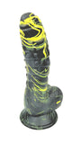 BLACK & YELLOW EXOTIC BLEND RIBBED DILDO