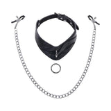 Sportsheets Velvet Noir Collar & Removable Clamps