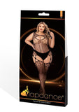 FISHNET & LACE CATSUIT BLACK