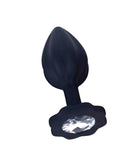 Lemon Squeezer Shaped Black Color Silicone Anal Plug w/Jewel